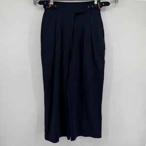 Lauren‎ Ralph Lauren Men Navy Blue Pleated Wide Leg Belted Dress Pants Size 4